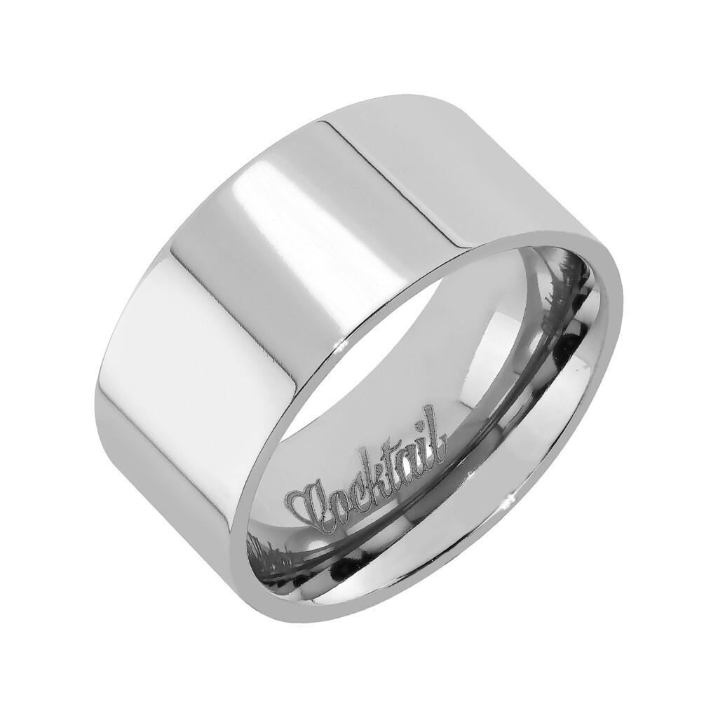 Metallinharmaa, 10mm tasaleveä titaanisormus flakkarungolla. Sormuksen pinta on kiillotettu.