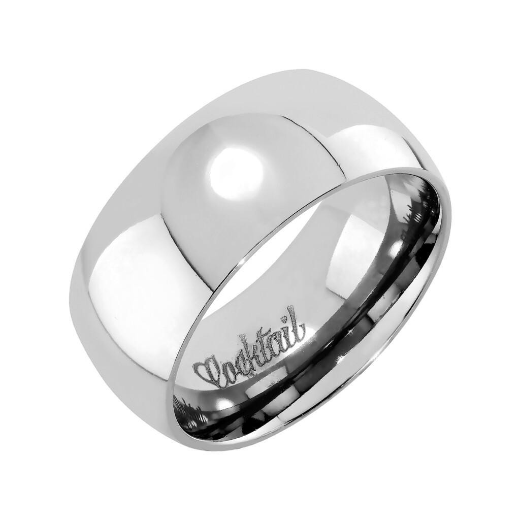 Metallinharmaa, 9mm tasaleveä titaanisormus pyöristetyllä rungolla. Sormuksen pinta on kiillotettu.