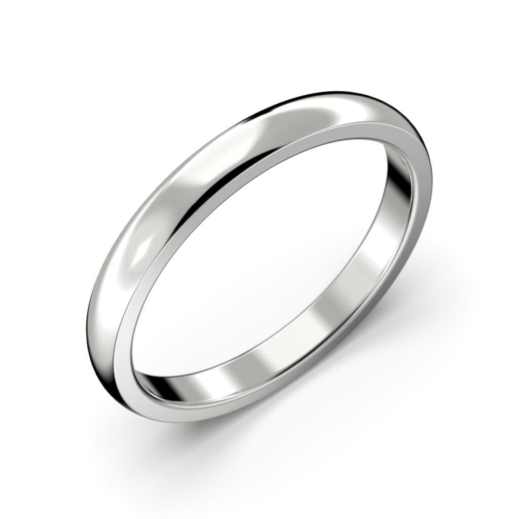 Platinainen sileä kihlasormus.